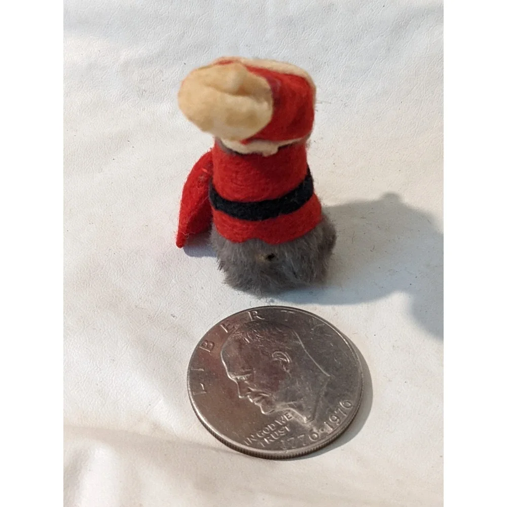 Original Toy Fur Collectible‎ Mouse West Germany Santa St Nick Christmas Red